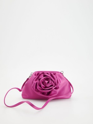 Reserved Bag with decorative flower detail Pembe | JUEN75392