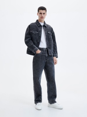 Reserved Baggy jeans with wash effect Gri | VNQB63287