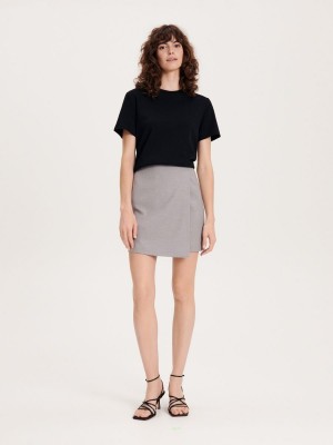 Reserved Boxy T-shirt Siyah | YSEO83417