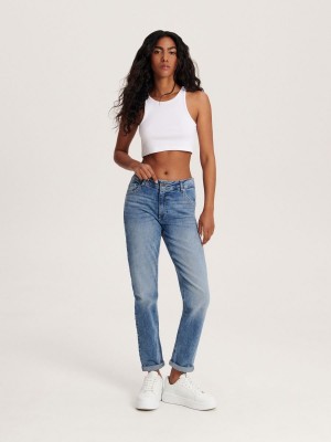 Reserved Boyfriend slim jeans Mavi | SXCN38125