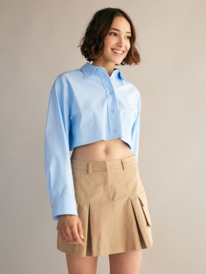 Reserved Cargo mini skirt Bej Rengi | ZPOS87943