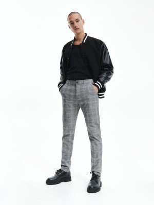 Reserved Check chino trousers Açık Gri | KHAX57210