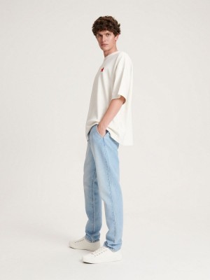 Reserved Chino carrot jeans with wash effect Mavi | AEJQ27856