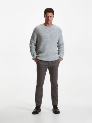 Reserved Chino slim fit trousers Gri | QNPJ51386