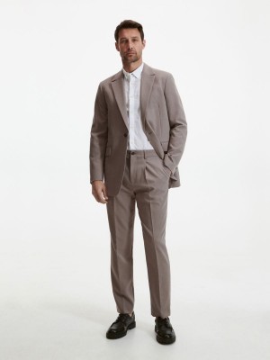 Reserved Chino slim fit trousers Kahverengi | LGSU69831