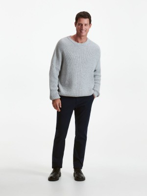 Reserved Chino slim fit trousers Lacivert | OERD58147