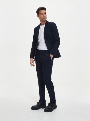 Reserved Chino slim fit trousers Lacivert | UQFT69073