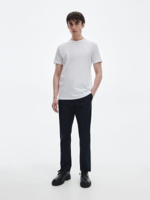 Reserved Chino slim fit trousers Lacivert | XKLQ06239