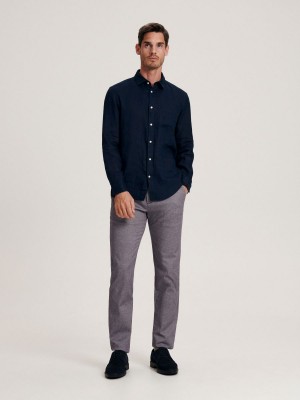 Reserved Chino slim fit trousers Mavi | FEGJ97083
