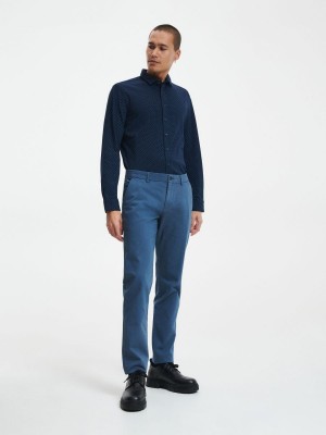 Reserved Chino slim fit trousers Mavi | UNJW20415