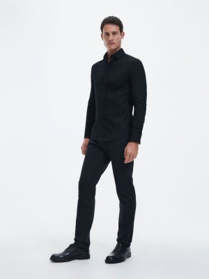 Reserved Chino slim fit trousers Siyah | CXIF61352