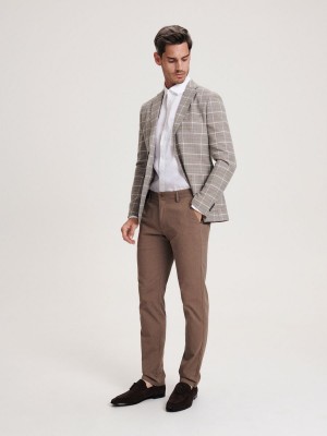 Reserved Chino slim trousers Kahverengi | HUBF91742