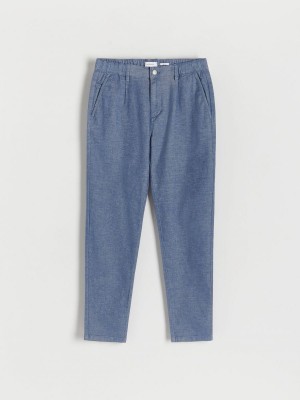 Reserved Chino slim trousers Mavi | EUYR76182