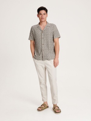 Reserved Chino trousers with linen blend Bej Rengi | FGCA57134