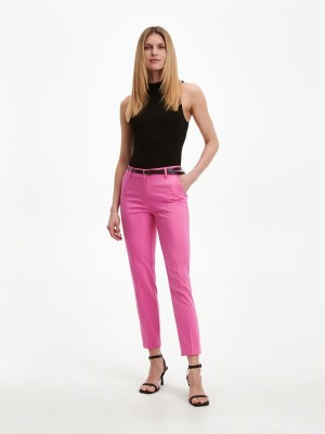 Reserved Cigarette trousers with belt Pembe | ZMPK07135