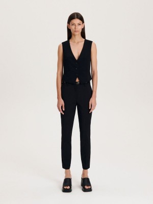 Reserved Cigarette trousers with belt Siyah | DZJX73615