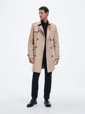 Reserved Coat with belt Bej Rengi | ATFH42873