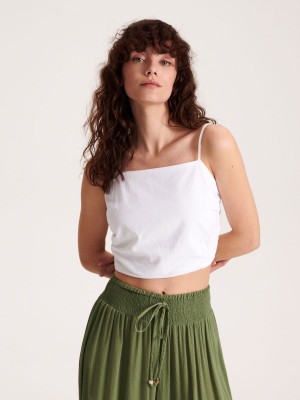 Reserved Crop top with tie detail Beyaz | DBEW84073