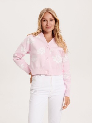 Reserved Cropped cardigan Pembe | MJKR18027