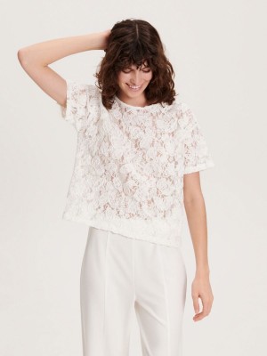 Reserved Dantel blouse Beyaz | ARSQ83072