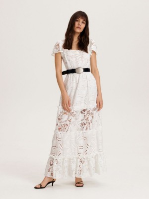 Reserved Dantel boho style dress Beyaz | IEWS78463