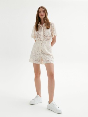 Reserved Dantel shorts Ivory | KEYX46709