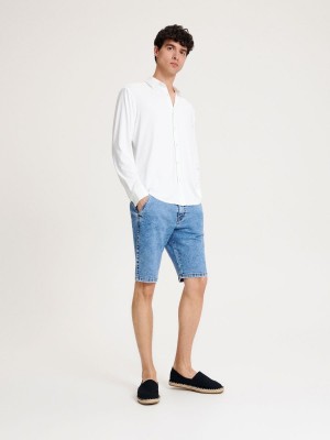 Reserved Denim chino shorts Mavi | VKHP04627
