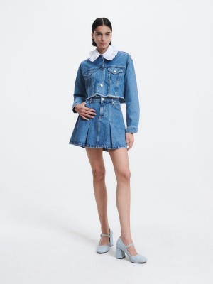 Reserved Denim mini skirt Mavi | ZHSB09752