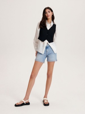 Reserved Denim shorts Mavi | OQED36287
