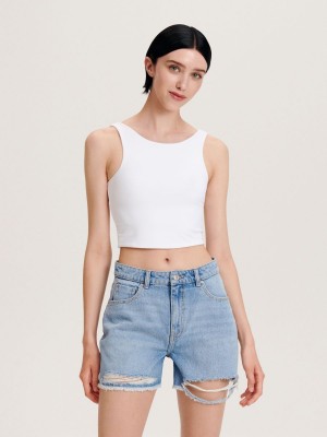Reserved Denim shorts Mavi | WOQE27490