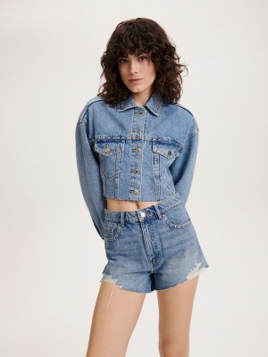 Reserved Denim shorts Mavi | YXPV50981