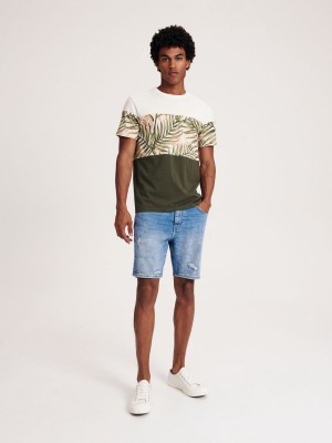 Reserved Denim slim shorts Mavi | MCSD05746