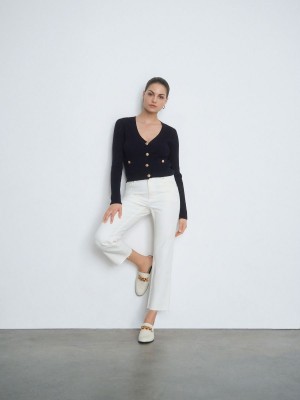 Reserved Deri mule sliders Beyaz | TIYB84932