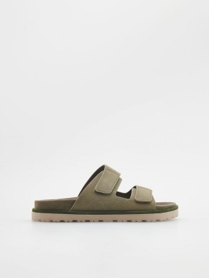 Reserved Deri sliders Yeşil | PVIY71853