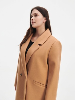 Reserved Double-breasted coat Bej Rengi | LWBU65047