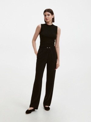 Reserved Düz leg trousers Siyah | TBZN20613