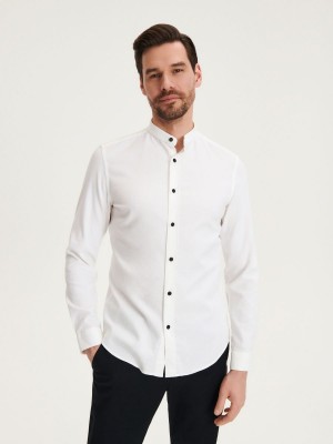 Reserved Egyptian cotton shirt Beyaz | VQCU05397