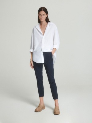 Reserved Elasticated waist trousers Lacivert | TJXI36014