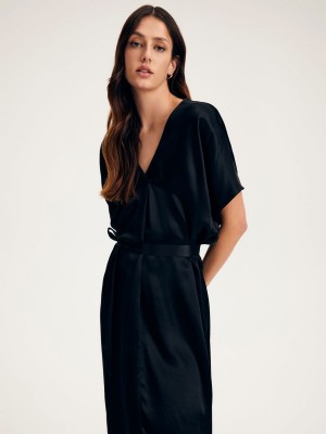 Reserved Elbise with belt Siyah | PDZT39482