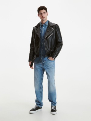 Reserved Faux leather jacket Siyah | UXJM17903
