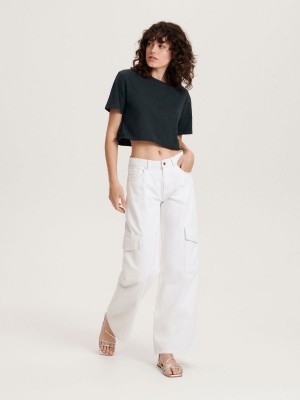Reserved Flare jeans Beyaz | YBRD29075