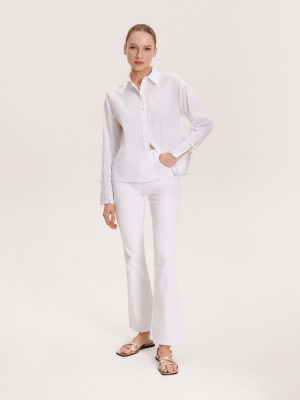 Reserved Flare trousers Beyaz | FOPV39406