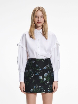 Reserved Floral jacquard skirt Renkli | FGSX06982