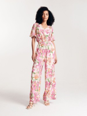 Reserved Geniş leg jumpsuit Ivory | YTAP47159