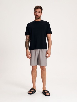 Reserved Geniş leg shorts Açık Gri | XFEP80952