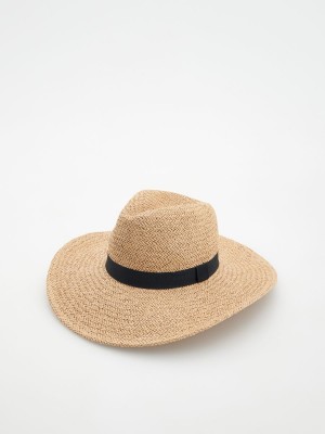 Reserved Geniş-brimmed hat Bej Rengi | NGMD96251