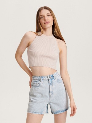 Reserved High waist denim shorts Mavi | UTRN29158