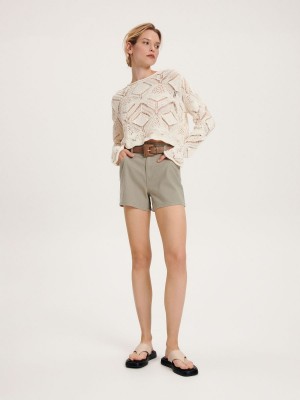 Reserved High waist shorts Turkuaz | WFPE73609