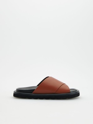 Reserved Imitation leather slippers Kahverengi | ANGI04792