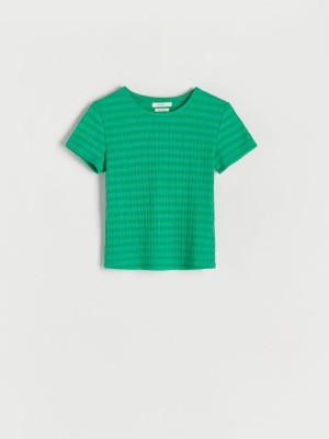Reserved Jersey T-shirt Yeşil | VGYK80427